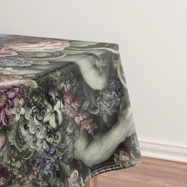 🎭 A Colossal Comedy – Gothic Large Pattern Tablecloth (In Situ)
