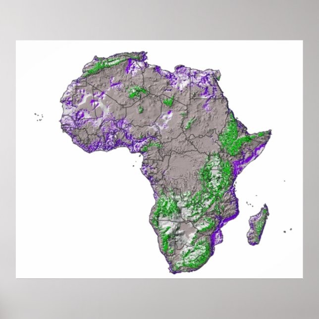 A colour-coded map of Africa with its countries Poster (Front)