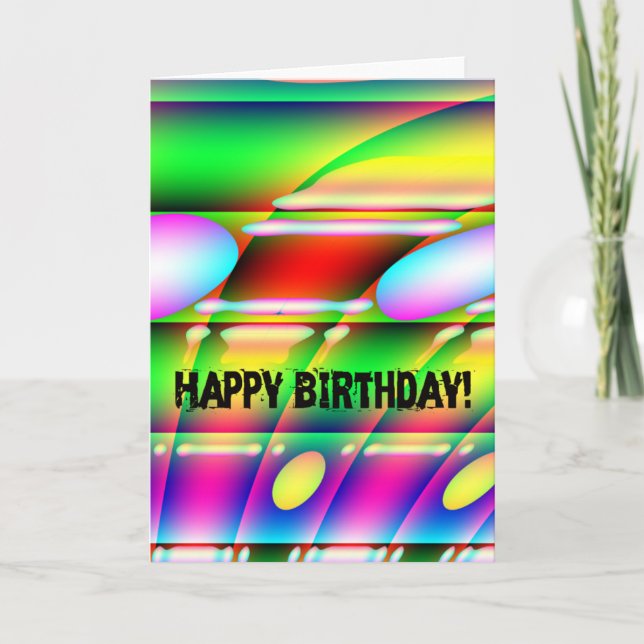 A Colourful Abstract Birthday Card (Front)