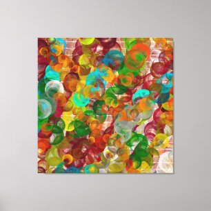 A Colourful Abstract Brick and Bubbles Modern Canvas Print