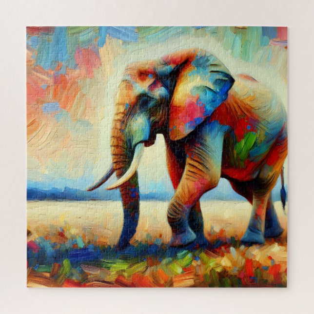 A Colourful Abstract Elephant  Jigsaw Puzzle (Vertical)
