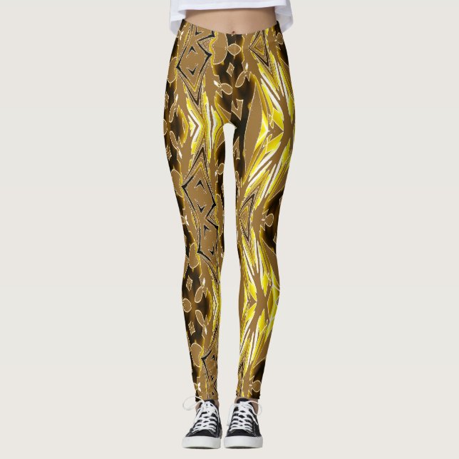A colourful abstract patten "Ratti_Creative_Arts" Leggings (Front)