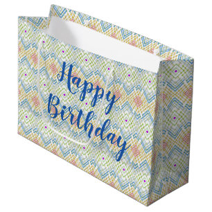 A Colourful And Modern Print Large Gift Bag