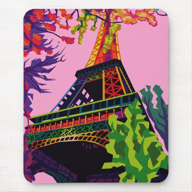 A Colourful Celebration of the Eiffel Tower Mouse Mat (Front)
