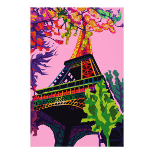 A Colourful Celebration of the Eiffel Tower Photo Print