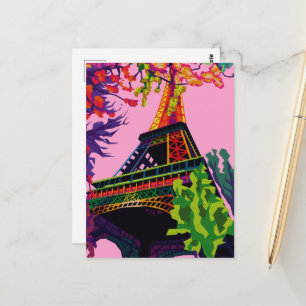 A Colourful Celebration of the Eiffel Tower Postcard