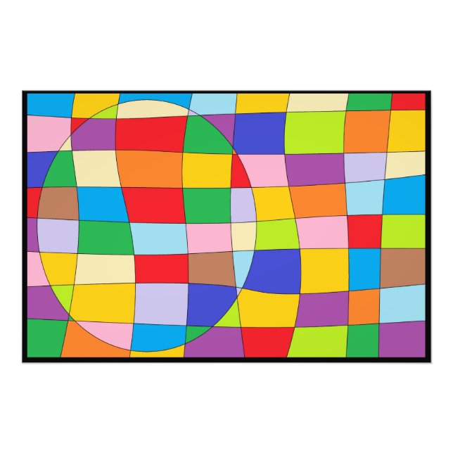 A Colourful Circle on Colourful Rectangle Photo Print (Front)