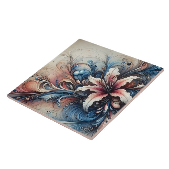 A Colourful Floral Design With Swirling Patterns Tile (Side)