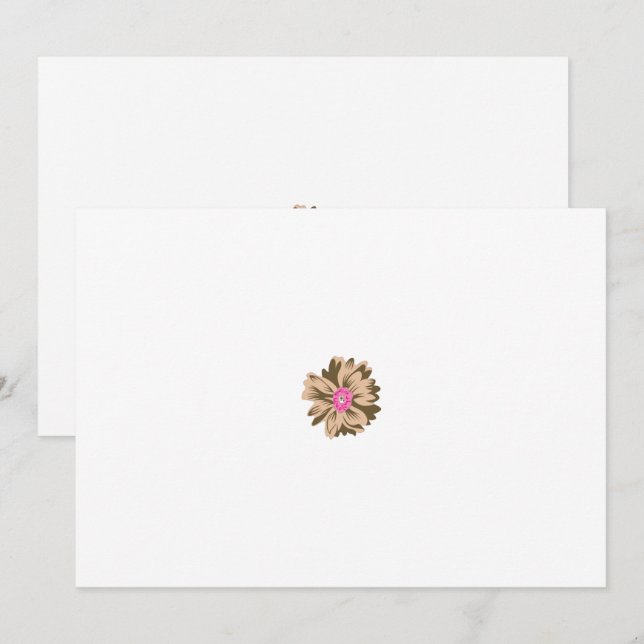 A colourful flower illustration featuring a unique thank you card (Front/Back)