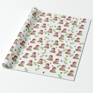 A colourful forest fly and a snail wrapping paper