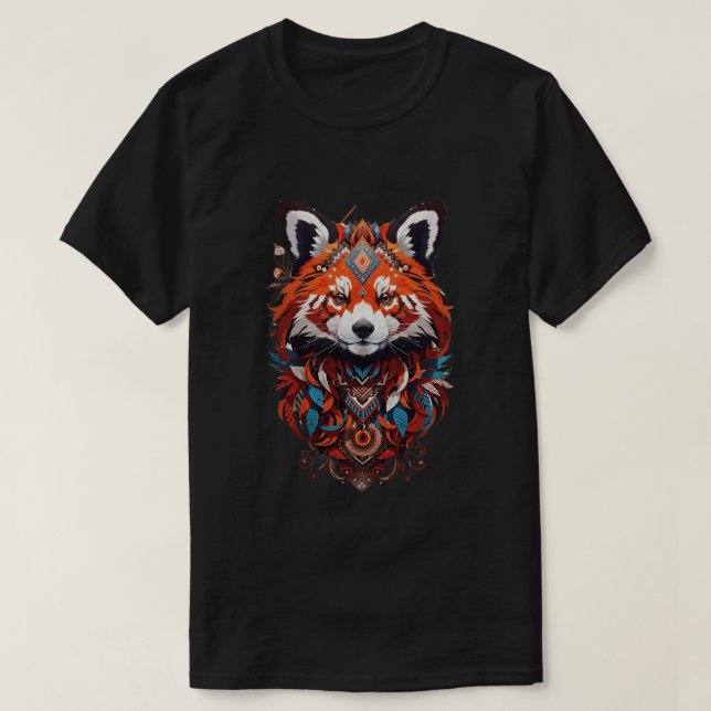 A colourful fox with feathers and ornaments T-Shir T-Shirt (Design Front)
