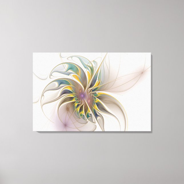 A colourful fractal ornament. Abstract Flower art Canvas Print (Front)