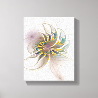 A colourful fractal ornament. Abstract Flower art Canvas Print