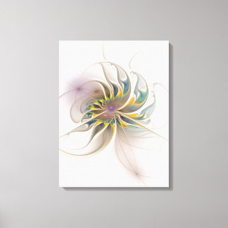 A colourful fractal ornament. Abstract Flower art Canvas Print