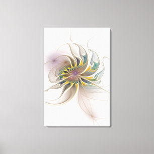 A colourful fractal ornament. Abstract Flower art  Canvas Print