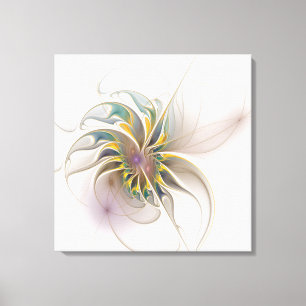 A colourful fractal ornament. Abstract Flower art Canvas Print
