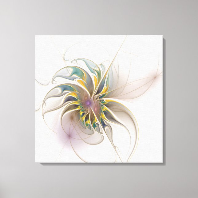 A colourful fractal ornament. Abstract Flower art  Canvas Print (Front)