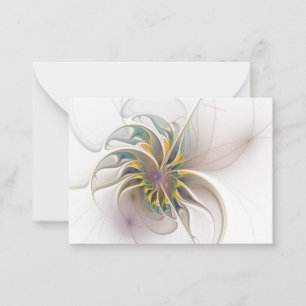 A colourful fractal ornament. Abstract Flower art Card