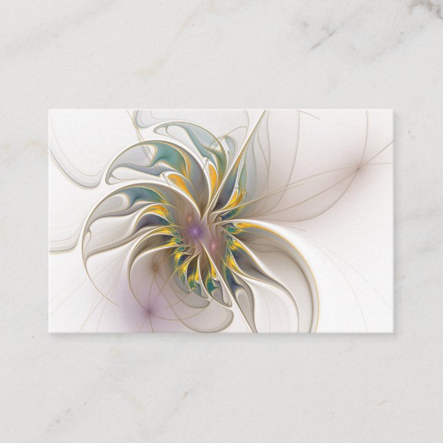 A colourful fractal ornament. Abstract Flower art Discount Card (Front)