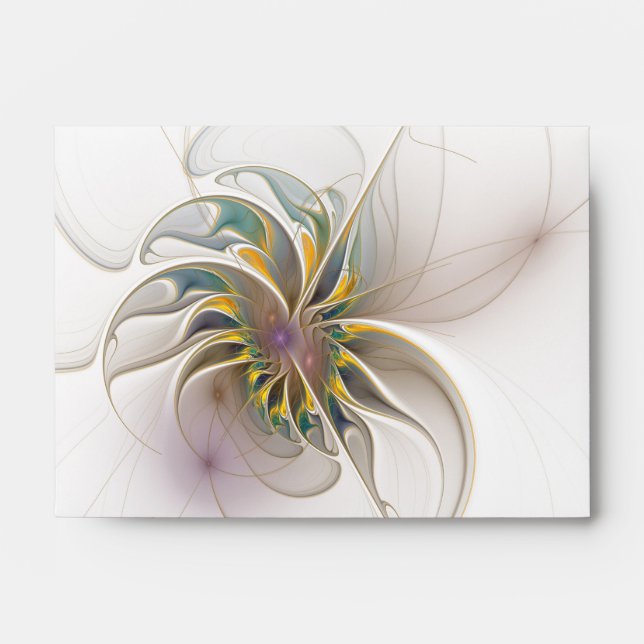 A colourful fractal ornament. Abstract Flower art Envelope (Front)