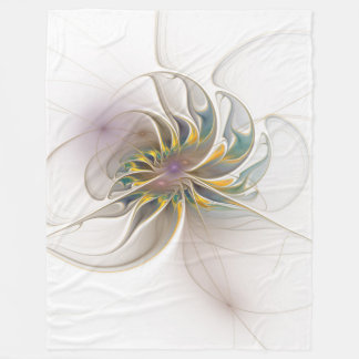 A colourful fractal ornament. Abstract Flower art Fleece Blanket