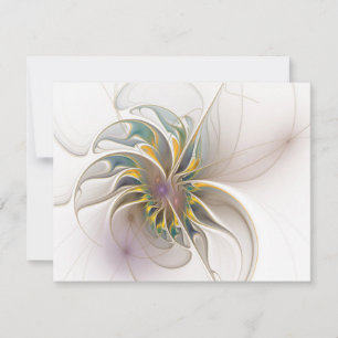 A colourful fractal ornament. Abstract Flower art Holiday Card
