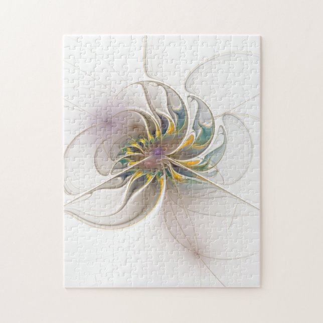 A colourful fractal ornament. Abstract Flower art  Jigsaw Puzzle (Vertical)