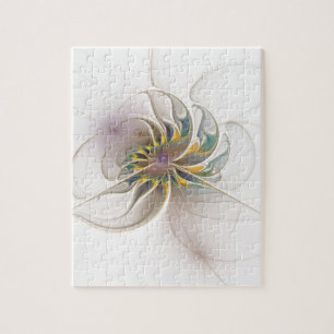 A colourful fractal ornament. Abstract Flower art Jigsaw Puzzle