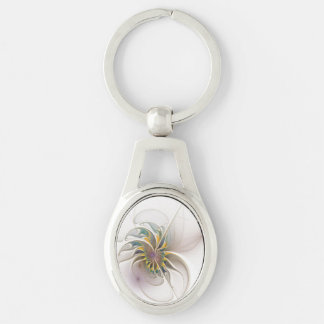 A colourful fractal ornament. Abstract Flower art Key Ring