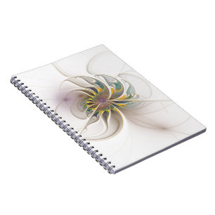 A colourful fractal ornament. Abstract Flower art Notebook