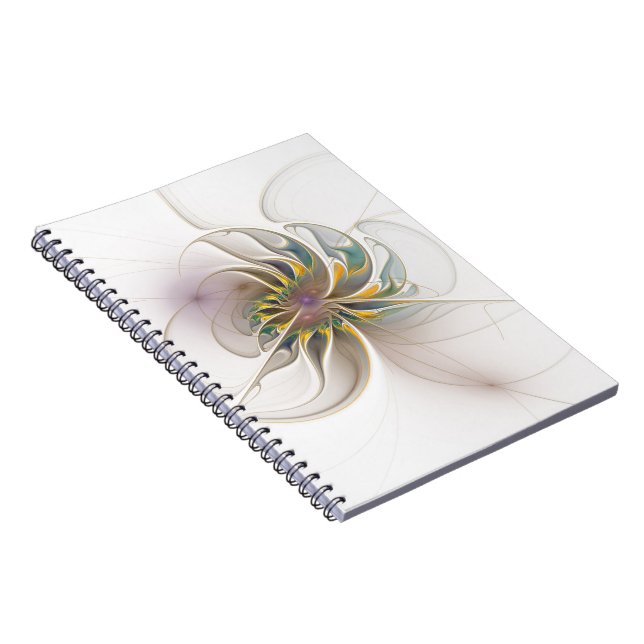 A colourful fractal ornament. Abstract Flower art  Notebook (Right Side)