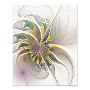 A colourful fractal ornament. Abstract Flower art Photo Print
