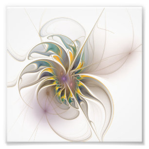 A colourful fractal ornament. Abstract Flower art Photo Print