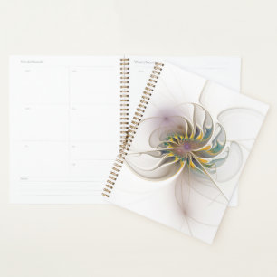 A colourful fractal ornament. Abstract Flower art Planner