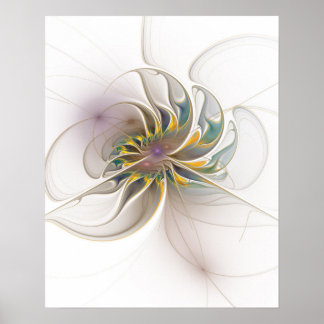 A colourful fractal ornament. Abstract Flower art Poster