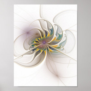A colourful fractal ornament. Abstract Flower art Poster