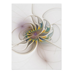 A colourful fractal ornament. Abstract Flower art  Poster