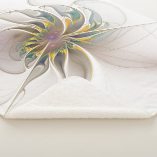 A colourful fractal ornament. Abstract Flower art Sherpa Blanket