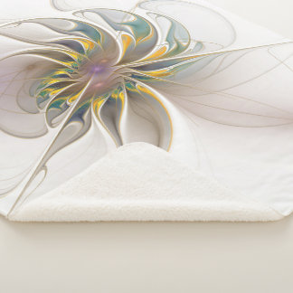 A colourful fractal ornament. Abstract Flower art Sherpa Blanket