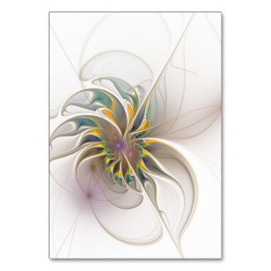 A colourful fractal ornament. Abstract Flower art Table Number