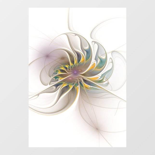 A colourful fractal ornament. Abstract Flower art Window Cling (Sheet)