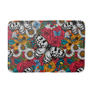 A colourful garden bath mat