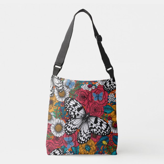A colourful garden crossbody bag (Front)