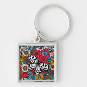 A colourful garden key ring