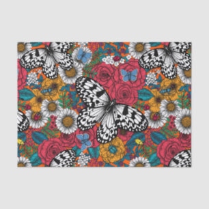 A colourful garden tissue paper