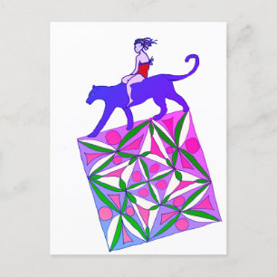 A colourful geometric pattern holiday postcard
