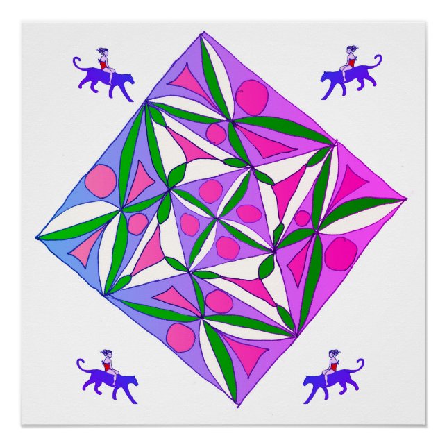 A colourful geometric pattern  poster (Front)