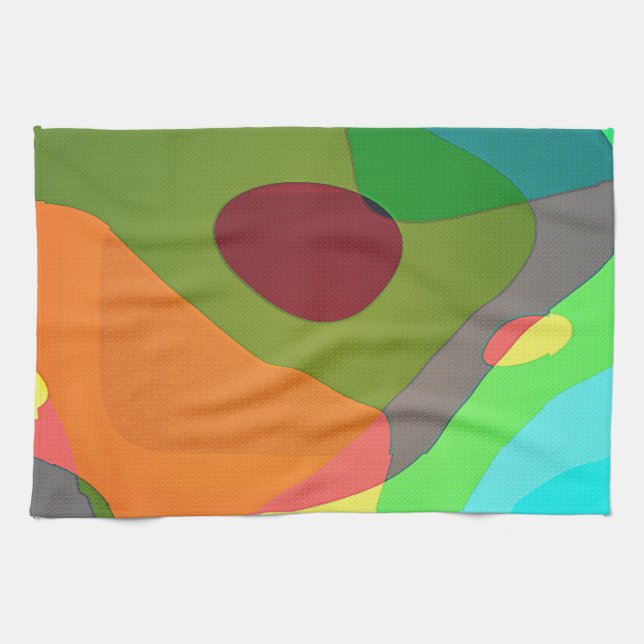 A Colourful Mess 1107 Abstract Art Tea Towel (Horizontal)