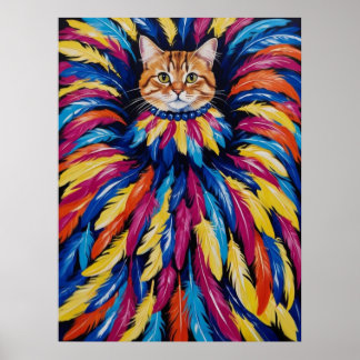 A Colourful Portrait of a Cat Poster