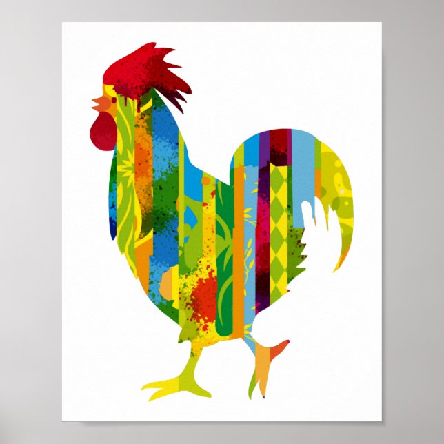 A colourful rooster poster (Front)